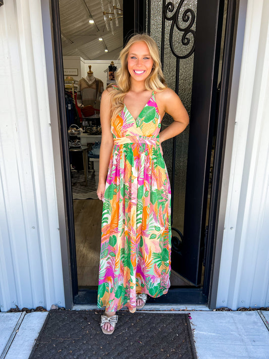 Bright Tropical Maxi Dress - Southern Belle Boutique