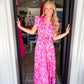 Pink Satin Maxi Dress