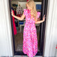 Pink Satin Maxi Dress