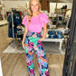 Tropical Print Smocked Pants - Southern Belle Boutique