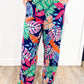 Tropical Print Smocked Pants - Southern Belle Boutique