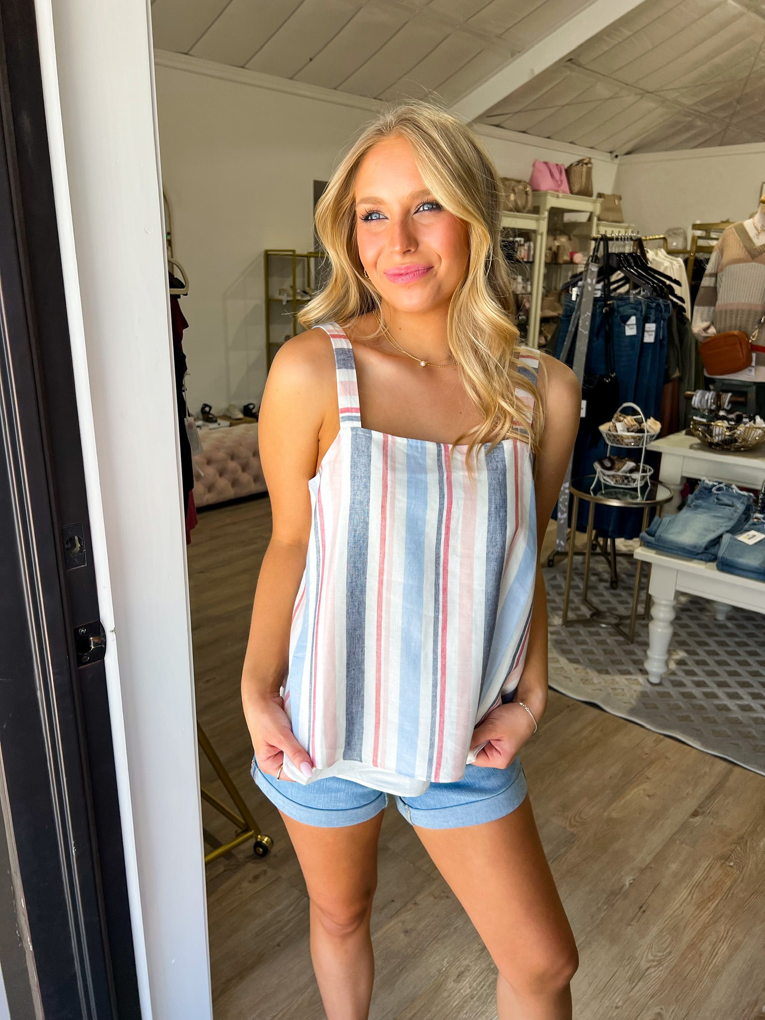 Striped Babydoll Top - Southern Belle Boutique