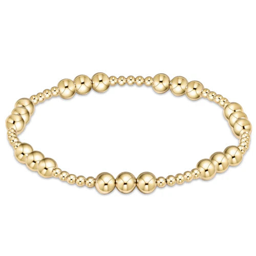 Classic Joy Pattern 5mm Bead Bracelet - Gold