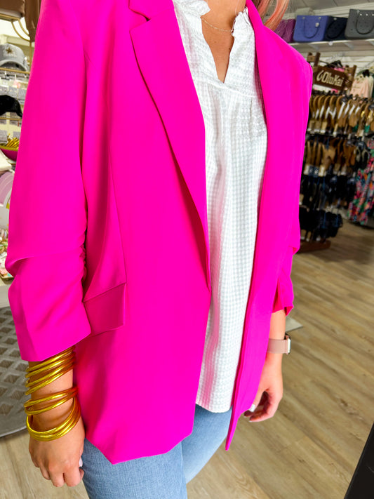 Cameron Hot Pink Blazer - Southern Belle Boutique