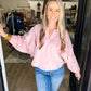 Pink Eyelet Sleeve Top - Southern Belle Boutique