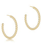 Beaded Classic 1.25" Post Hoop - 3mm Gold