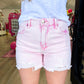 Pink High Rise Distressed Shorts - Southern Belle Boutique