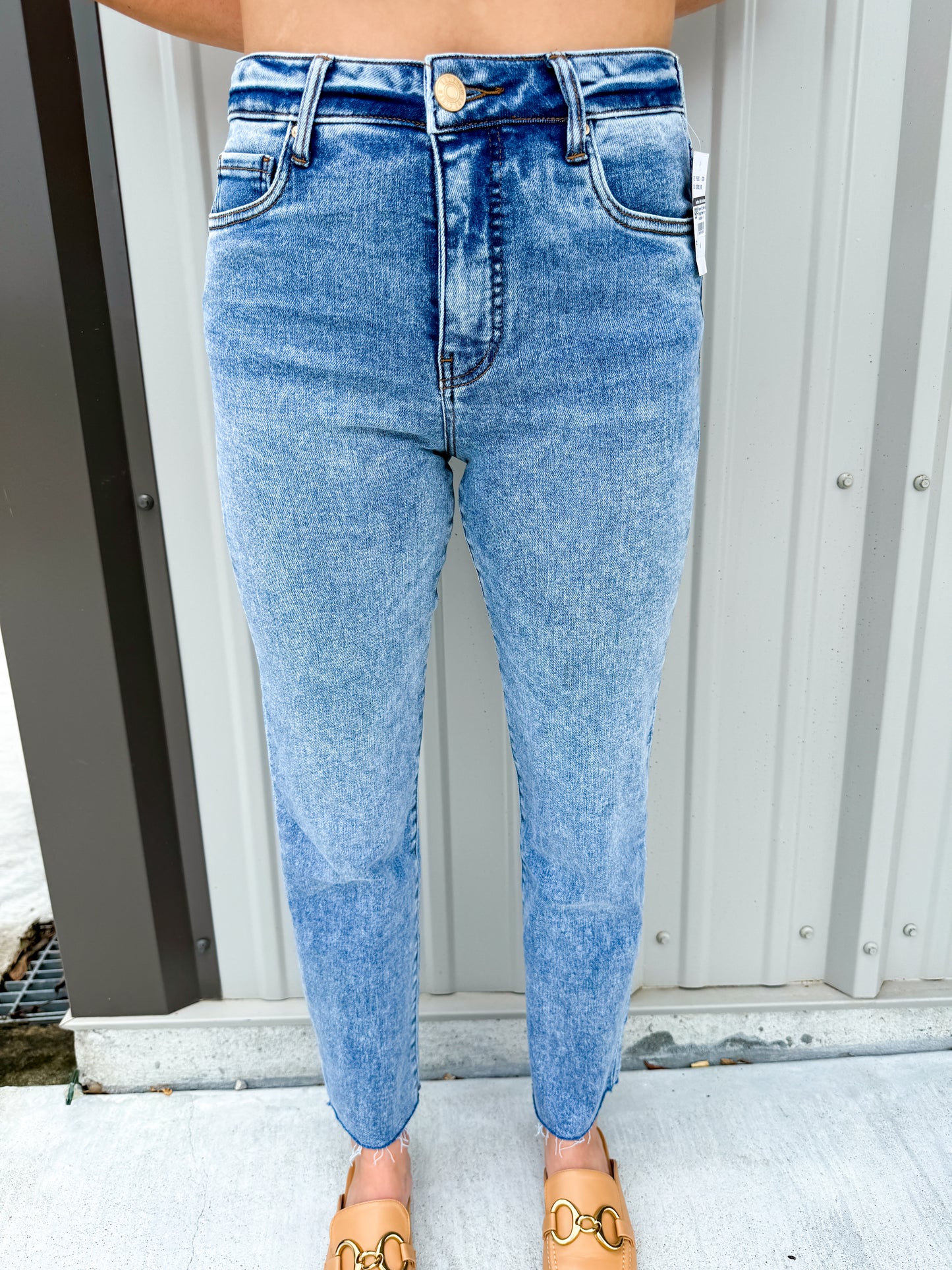Reese High Rise Ankle Straight Raw Hem - Incredible - Southern Belle Boutique
