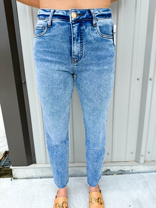 Reese High Rise Ankle Straight Raw Hem - Incredible - Southern Belle Boutique