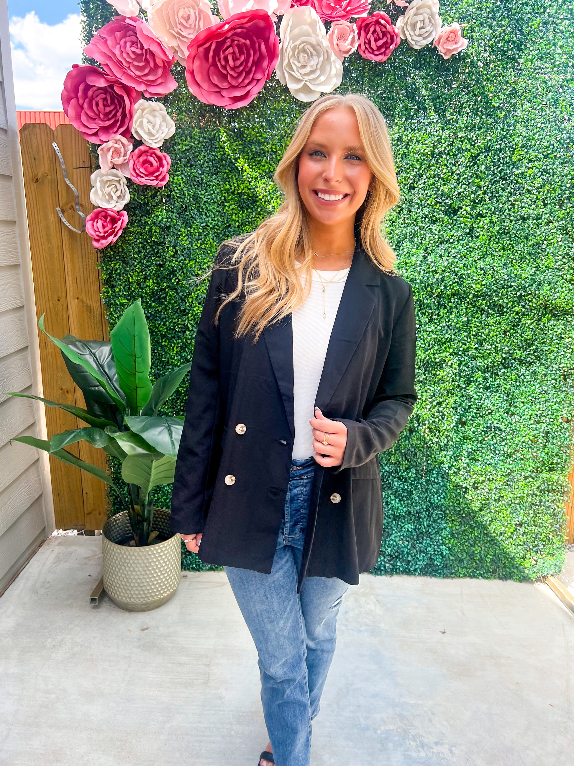 Wynn Black Blazer - Southern Belle Boutique