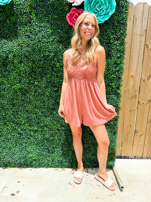 Amalfi Romper - Red Clay - Southern Belle Boutique