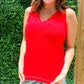 Noa V-Neck Tank - Infra Red - Southern Belle Boutique
