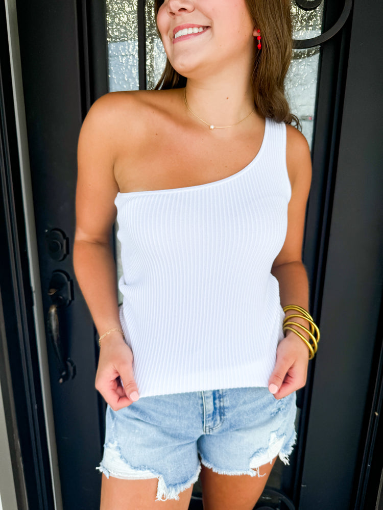 Jaime Sweater Tank - White