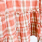 Coral and White Checkered Top - Southern Belle Boutique