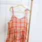 Coral and White Checkered Top - Southern Belle Boutique