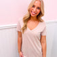 Kasey Modal V-Neck Tee - Oatmeal - Southern Belle Boutique