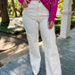 Fiona Super High Rise Wide Leg Jeans - Wheat - Southern Belle Boutique