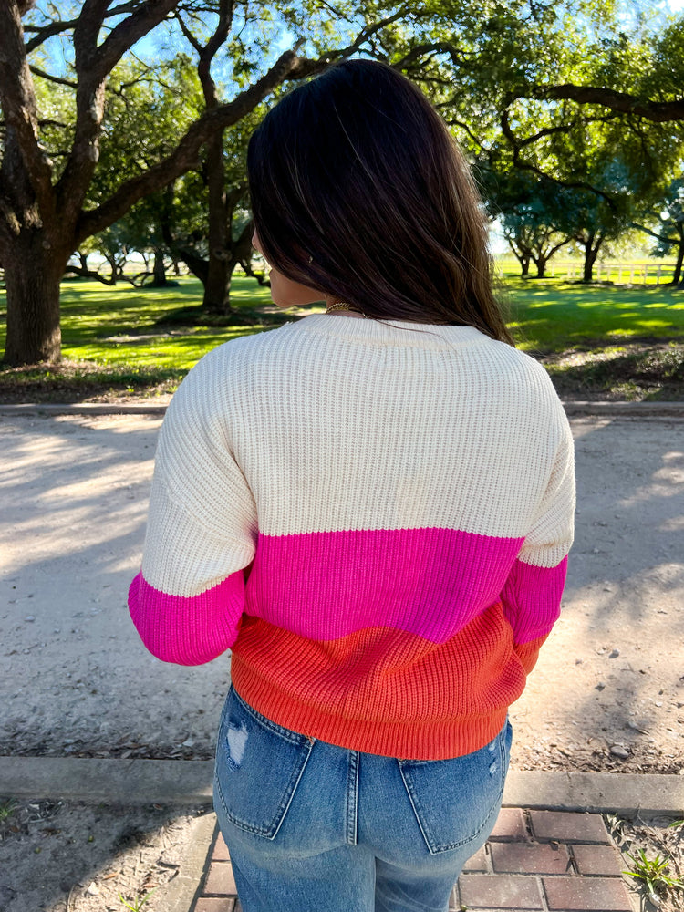 Color Block Pullover Sweater - Southern Belle Boutique