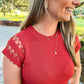 Joie Embroidery Top - Candied Yams - Southern Belle Boutique