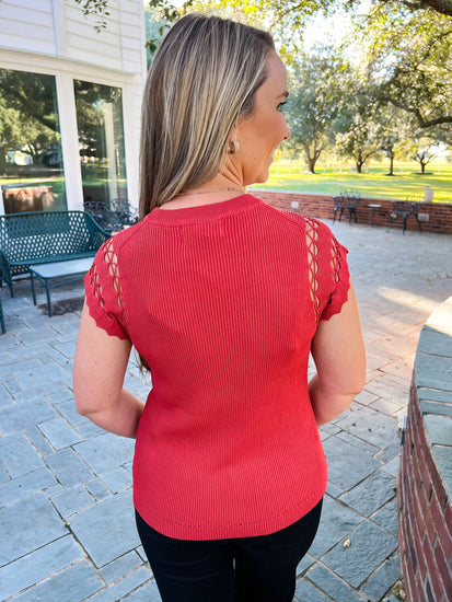 Joie Embroidery Top - Candied Yams - Southern Belle Boutique