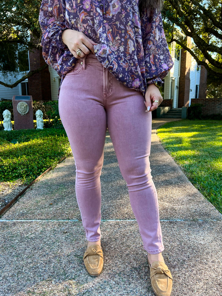 Blaire High Rise Ankle Slim Jeans - Fawn - Southern Belle Boutique
