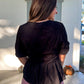 Sutton Peplum Top Black Velvet Petunia - Southern Belle Boutique