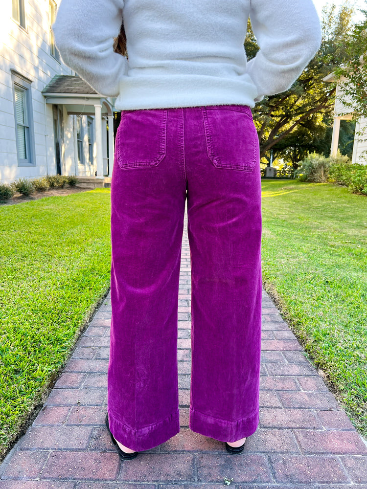Audrey Super H/R Cropped Wide Leg Pants - Purple Potion - Southern Belle Boutique