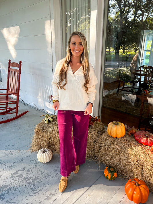 Audrey Super H/R Cropped Wide Leg Pants - Purple Potion - Southern Belle Boutique