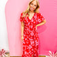 Floral Print Maxi Dress - Red Pink - Southern Belle Boutique