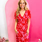 Floral Print Maxi Dress - Red Pink - Southern Belle Boutique