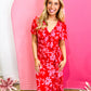 Floral Print Maxi Dress - Red Pink - Southern Belle Boutique