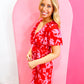 Floral Print Maxi Dress - Red Pink - Southern Belle Boutique