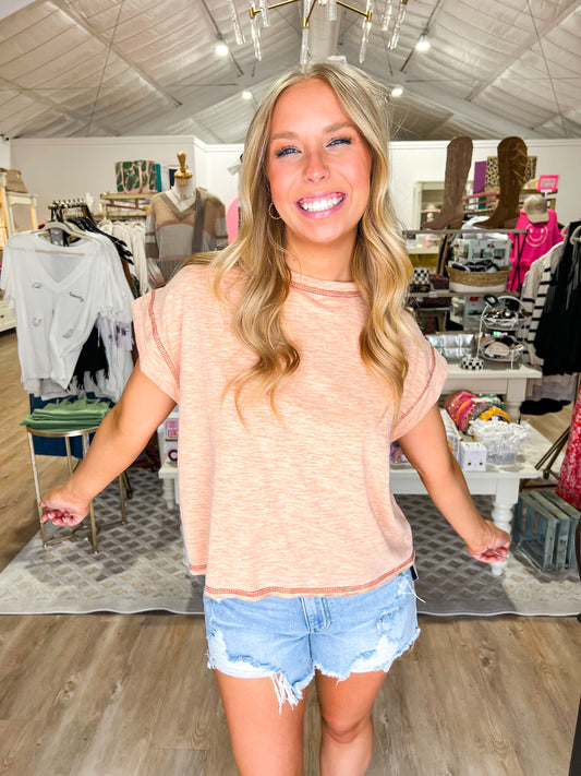 Salmon Open Back Top - Southern Belle Boutique