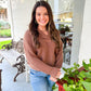 Collared Knit Sweater - Mocha - Southern Belle Boutique