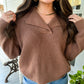 Collared Knit Sweater - Mocha - Southern Belle Boutique