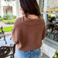 Collared Knit Sweater - Mocha - Southern Belle Boutique