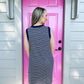Navy Pin Striped Dress - Southern Belle Boutique