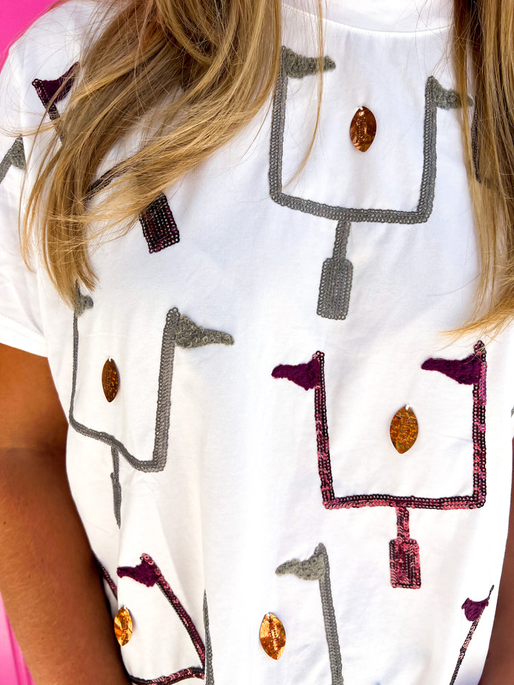 Maroon & Grey Field Goal Tee - Southern Belle Boutique