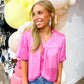 Pink Puff Sleeve Top - Southern Belle Boutique