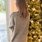 Olive Sweater w/Ivory Stitching - Southern Belle Boutique