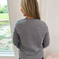 Charcoal Button Cuff Sweater - Southern Belle Boutique