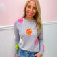 Smiley Polka Dot Sweater - Southern Belle Boutique