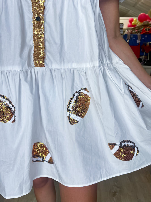 Football Gold Sequin Dress - Southern Belle Boutique