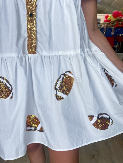 Football Gold Sequin Dress - Southern Belle Boutique
