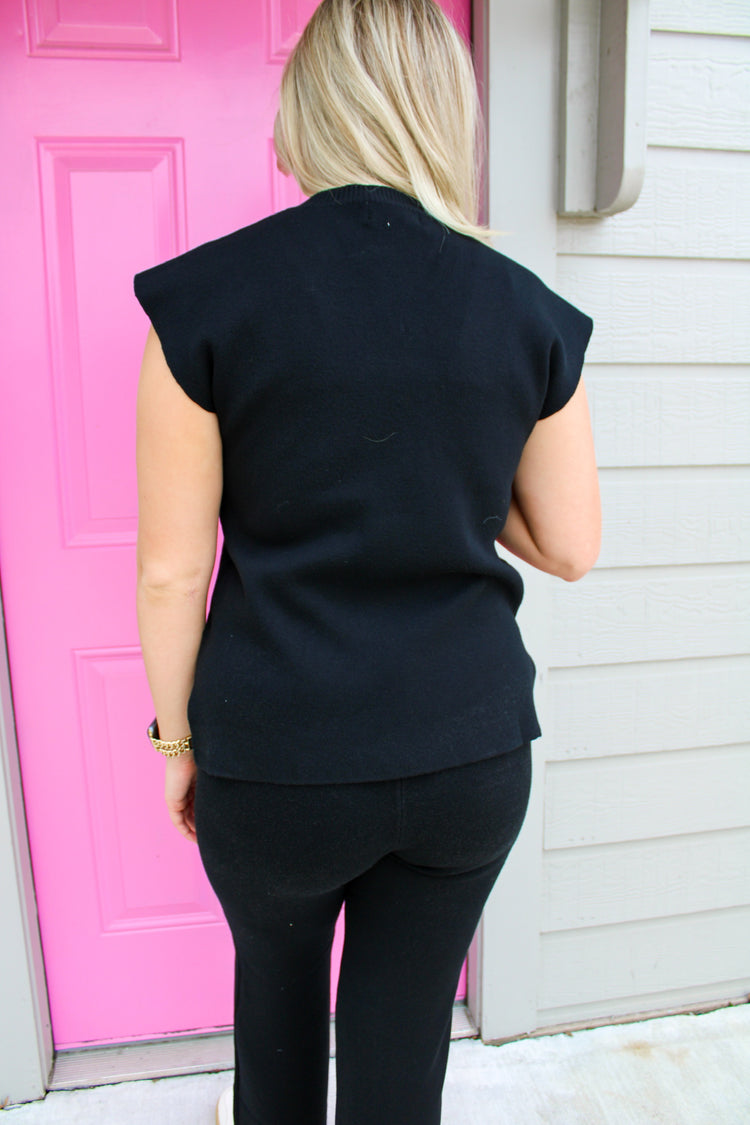 V-Neck Sweater - Black