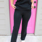 Straight Leg Sweater Pants - Black