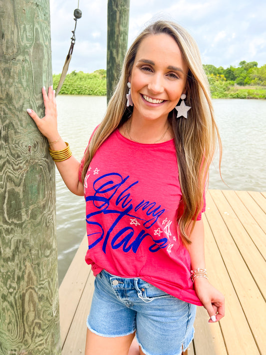 Oh My Stars Red T-Shirt - Southern Belle Boutique