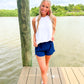 Dempsey Swing Tank White - Southern Belle Boutique