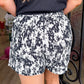Black Plisse Floral Print Shorts - Southern Belle Boutique