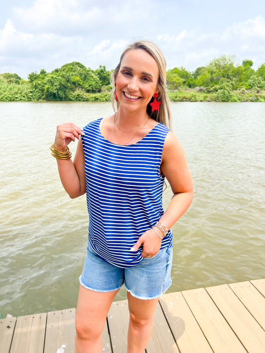 Royal Twisted Back Top - Southern Belle Boutique